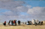 Eugène BOUDIN (1824-1898), The Beach at Trouville, 1865, oil on canvas, 38 x 62.8 cm. . © Princeton, University Art Museum