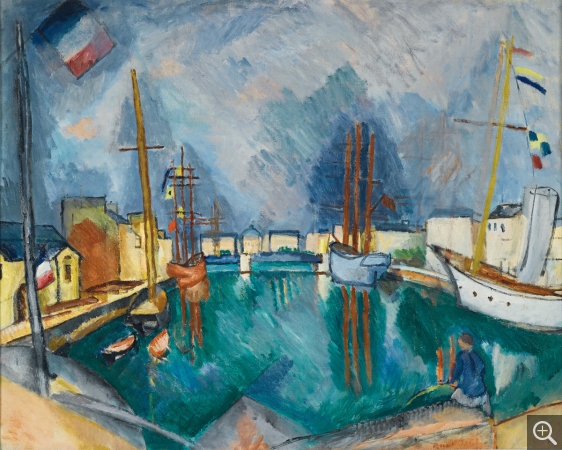 Raoul DUFY (1877-1953), Le Port du Havre, vers 1910, huile sur toile, 65,5 x 81,4 cm. Collection particulière. © Sotheby's, New York / Adagp, Paris 2019
