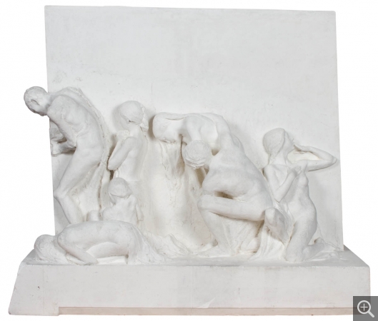 Albert BARTHOLOMÉ (1848-1928), Seconde maquette pour le Monument aux morts - Bas-relief droit, ca. 1895, plâtre, 95 x 110 x 48 cm. © MuMa Le Havre / Charles Maslard