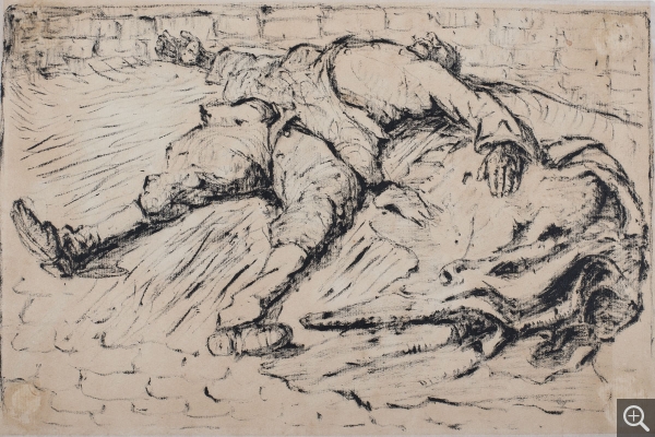 Albert COPIEUX (1885-1956), Cadavre d’un soldat (verso), fusain. © MuMa Le Havre / Charles Maslard