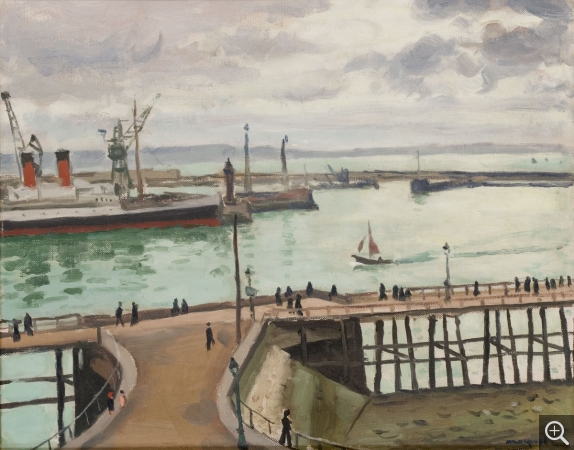 Albert MARQUET (1875-1947), The Outer Harbour of Le Havre, 1934, canvas pasted on board, 33 x 40.8 cm. © MuMa Le Havre / Florian Kleinefenn