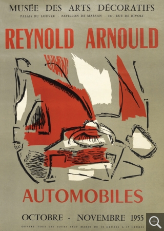 Automobiles, 1955. Affiche de l’exposition, 64 x 46 cm. Collection Rot-Vatin. © cliché S. Nagy