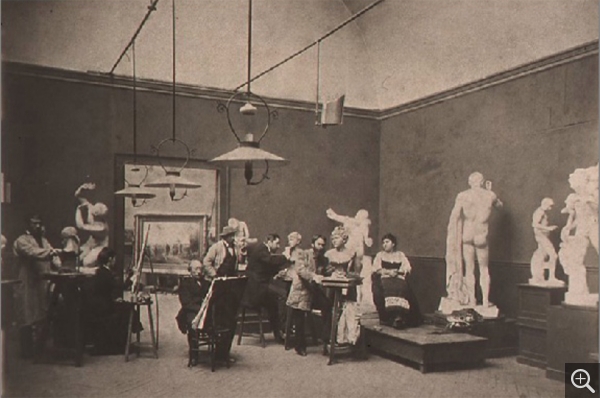 Anonyme, L’École des beaux-arts du Havre, vers 1895, photographie. Collection Fanny Guillon-Laffaille. © Archives Fanny Guillon-Laffaille