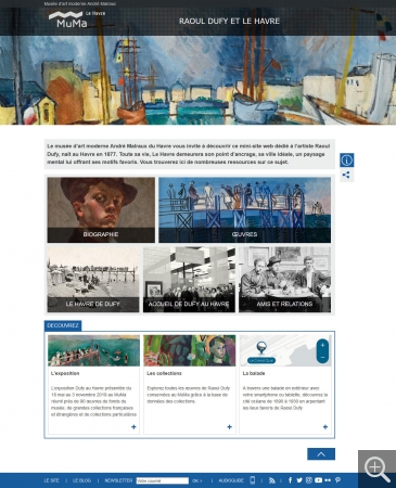 Capture d'écran du site d'informations sur Dufy et Le Havre
