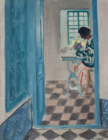 Albert MARQUET (1875-1947), Intérieur à Sidi-Bou-Saïd, ca. 1923, huile sur toile marouflée sur carton toilé, 40,7 x 32 cm. © MuMa Le Havre / David Fogel
