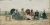 Eugène BOUDIN (1824-1898), Collation sur la plage en compagnie du peintre Mettling ou La Conversation, plage de Trouville, 1876, oil on panel, 12.5 x 24.7 cm. . © Honfleur, musée Eugène Boudin / Henri Brauner