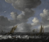 Ludolf  BACKHUYSEN I (1630-1708), Marine et barques de pêche, 2nde moitié du XVIIe siècle, huile sur toile, 84,5 x 97,3 cm. MuMa Le Havre, Musée d’art moderne André Malraux. © MuMa Le Havre / Florian Kleinefenn