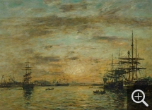 Eugène BOUDIN (1824-1898), Le Havre, Bassin de l’Eure, 1885, oil on canvas. Évreux, musée d’art, histoire et archéologie. © RMN-Grand Palais / Agence Bulloz