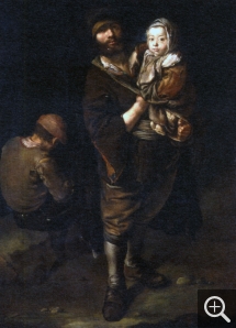 Giacomo CERUTI (1698-1767), Mendiant avec une enfant dans les bras, huile sur toile, 131 x 95 cm. Courtesy Algranti-Voena
