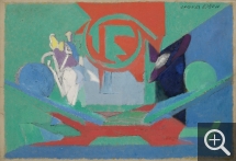 Jacques VILLON (1875-1963), Trophées au cor , 1944, huile sur toile, 38 x 55 cm. Le Havre, musée d'art moderne André Malraux, achat de la Ville, 1953. © MuMa Le Havre / Florian Kleinefenn © ADAGP, Paris 2019