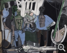 Édouard PIGNON (1905-1993), L’Ouvrier mort, 1952, huile sur papier, 75 x 93,5 cm. Le Havre, musée d’art moderne André Malraux, achat de la Ville, 1952. © 2005 MuMa Le Havre / Florian Kleinefenn © ADAGP, Paris 2019
