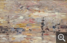 Eugène BOUDIN (1824-1898), Etude de ciel sur le bassin d’un port (Le Havre), 1888-1895, huile sur bois, 27 x 41 cm. Le Havre, musée d’art moderne André Malraux. © MuMa Le Havre / David Fogel