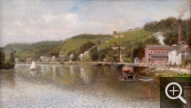 Léon-Jules LEMAÎTRE (1850-1905), Banks of the Seine, Croisset, 1888, oil on canvas, 27 x 46 cm. Rouen, association des Amis de l’École de Rouen. © Dominique Langlois