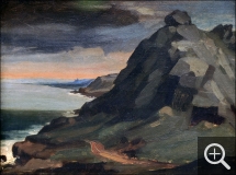Jean-François MILLET (1814-1875), Le Rocher du Castel-Vendon, ca. 1844, huile sur toile, 37 x 28 cm. © Cherbourg-Octeville, musée d’art Thomas Henry / Daniel Sohier