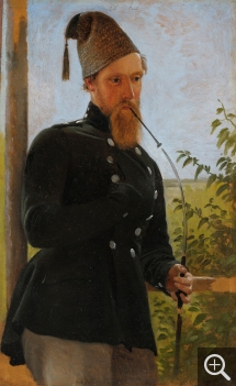 Theodor WEGENER (1817-1877), Portrait de l’artiste par lui-même, huile sur carton, 28 x 17 cm. . © A. Leprince