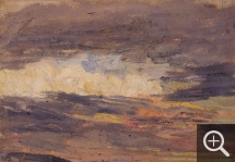 Eugène BOUDIN (1824-1898), Sky, Sunset, ca. 1848-1853, oil on paper, 10 x 14.5 cm. © MuMa Le Havre / Florian Kleinefenn