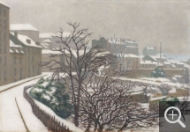 Charles LACOSTE (1870-1959), Paysage de neige à Paris , 1918, huile sur carton, 32, 5 x 46 cm. © MuMa Le Havre / Charles Maslard