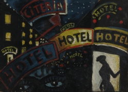 Auguste Chabaud, Hôtel-Hôtel, vers 1907-1908, huile sur papier marouflé sur panneau, 43,8 x 59 cm. Saint-Tropez. © ADAGP