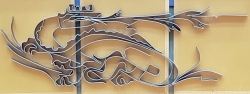Bas-relief en aluminium représentant une salamandre, blason de la Ville pour la salle du Conseil de la mairie du Havre. © Ville du Havre