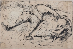 Albert COPIEUX (1885-1956), Cadavre d’un soldat (verso), fusain. © MuMa Le Havre / Charles Maslard