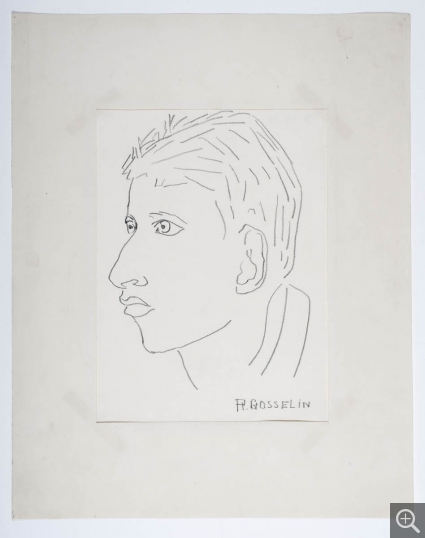 Raymond GOSSELIN (1924-2017), Portrait d'un homme, dessin sur papier, 50 x 40 cm. Le Havre, musée d’art moderne André Malraux, achat de la ville en 1957. © 2018 MuMa Le Havre / Charles Maslard