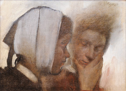 Etude de deux têtes de femmes ou Les Blanchisseuses, tableau de Degas