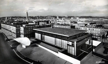 Vue aérienne du musée-maison de la culture dans l’ensemble d’Auguste Perret