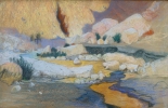 Charles COTTET (1863-1925), Rochers marée-basse Egypte, s. d., pastel sur papier, 30,5 x 49 cm. 'Collection particulière. ©François Doury