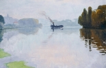 Albert MARQUET (1875-1947), Herblay. Automne. Le Remorqueur, 1919, huile sur carton entoilé, 33 x 41 cm. Le Havre, musée d’art moderne André Malraux, don de la famille Siegfried, 2020. © MuMa Le Havre / Charles Maslard