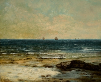 Gustave COURBET (1819-1877), Les Bords de la mer à Palavas, ca. 1854, huile sur toile, 60 x 73,5 cm. © MuMa Le Havre / Florian Kleinefenn