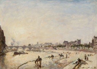 Johan Barthold JONGKIND (1819-1891), Paris, le pont Marie et le quai des Célestins, 1874, huile sur bois, 23,5 x 32 cm. © MuMa Le Havre / Florian Kleinefenn