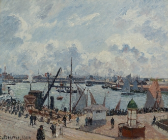 Camille PISSARRO (1831-1903), The Outer Harbour of Le Havre, Morning, Sun, Rising Tide , 1903, oil on canvas, 54.5 x 65 cm. © MuMa Le Havre / David Fogel