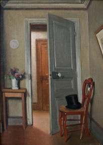 Félix VALLOTTON (1865-1925), The Top Hat, Interior or The Visit, 1887, oil on canvas, 32.7 x 24.8 cm. © MuMa Le Havre / David Fogel