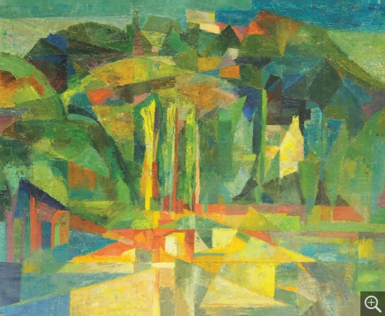 Reynold ARNOULD (1919-1980), Paysage de Pont-Aven (présenté au 37e Salon d’automne de Paris, 1945), oil on canvas, 50 x 61 cm. . © cliché G. Rot