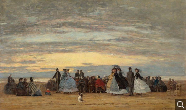 Eugène BOUDIN (1824-1898), La plage à Villerville, ca. 1864, huile sur toile, 45,7 x 76,3 cm. Chester Dale Collection. © Washington, National Gallery of Art