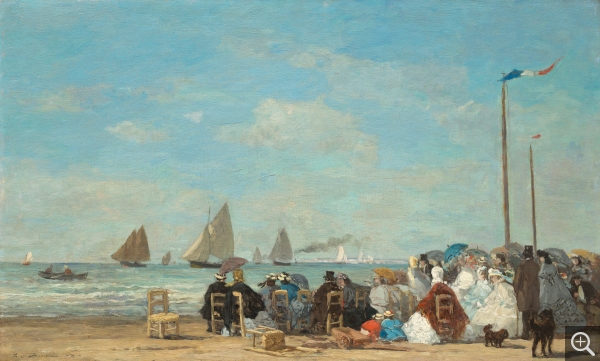 Eugène BOUDIN (1824-1898), Scène de plage à Trouville, ca. 1863, huile sur bois, 34,8 x 57,5 cm. Collection of Mr. and Mrs. Paul Mellon. © Washington, National Gallery of Art