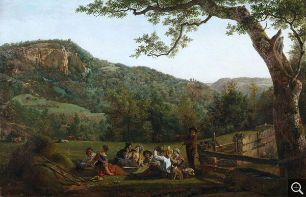 Jean-Louis DEMARNE (ca. 1752-1829), Le Déjeuner des faneurs, 1814, huile sur toile, 34,5 x 47,5 cm. Cherbourg-Octeville, musée d’art Thomas Henry. © Droits réservés