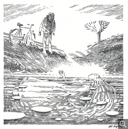 Gaël DEZOTHEZ, Fée des eaux, 2018, Dessin encré