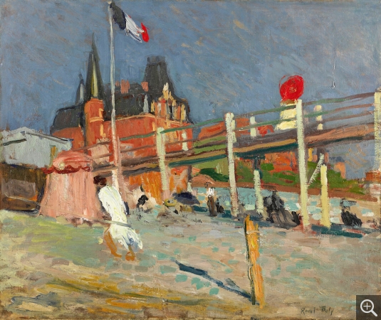 Raoul DUFY (1877-1953), La Plage de Sainte-Adresse [La Plage du Havre], 1906, huile sur toile, 46 × 55 cm. Collection particulière. © Coll. part/droits réservés © ADAGP, Paris 2019