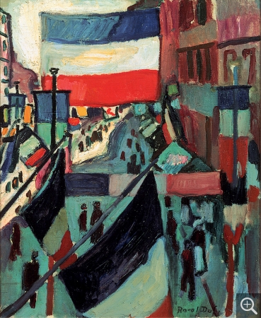 Raoul DUFY (1877-1953), 14 Juillet au Havre, 1906, huile sur toile, 45,6 × 38 cm. Collection particulière. © Courtauld Institute for Art Gallery © ADAGP, Paris 2019