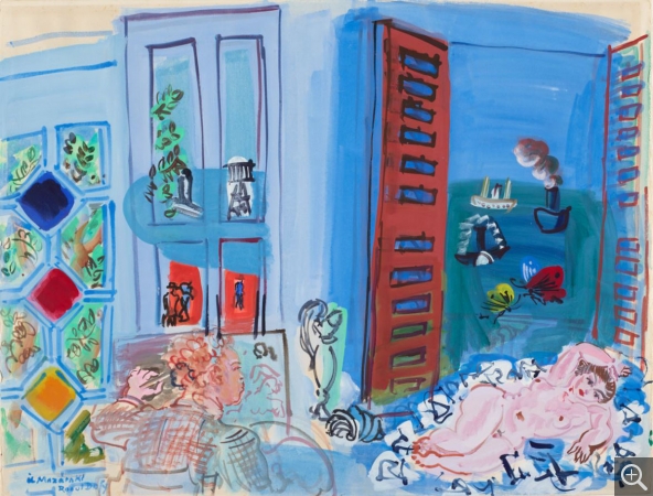 Raoul DUFY (1877-1953), L’Artiste et son modèle dans l’atelier du Havre, 1936, , 51 × 65 cm. . © Gemeentemuseum Den Haag © ADAGP, Paris 2019