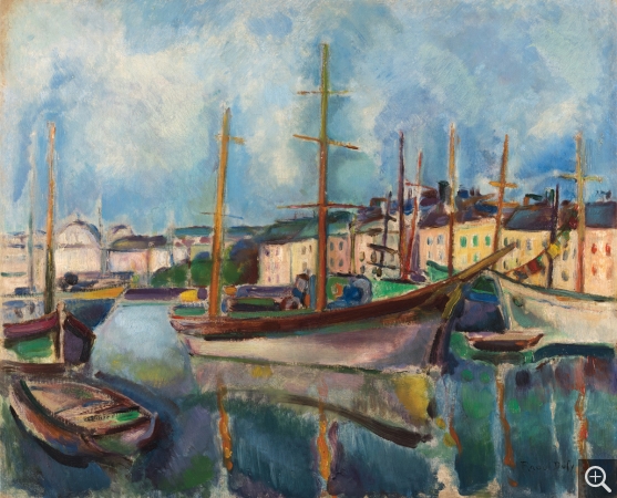 Raoul DUFY (1877-1953), Le Port du Havre [Le Port des yachts dans le bassin du Commerce au Havre], 1906, oil on canvas, 50 × 61 cm. Private collection. © Courtesy Phillips © ADAGP, Paris 2019