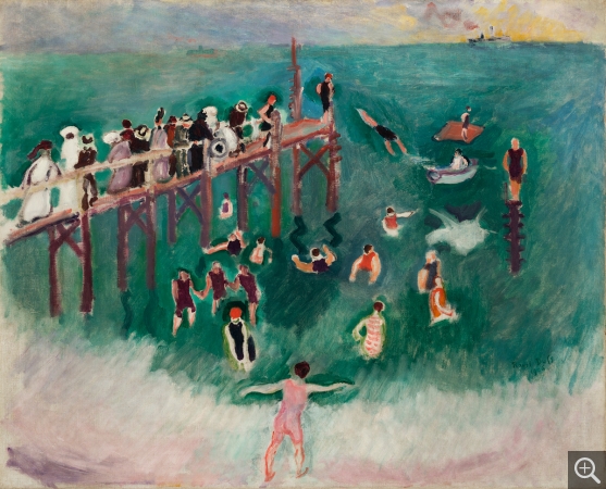 Raoul DUFY (1877-1953), La Baignade, 1906, huile sur toile, 65 x 81 cm. Collection particulière,  Courtesy Galerie Von Vertes Zürich. © Walter Bayer / Galerie Von Vertes Zürich GmbH  / Adagp, Paris 2019