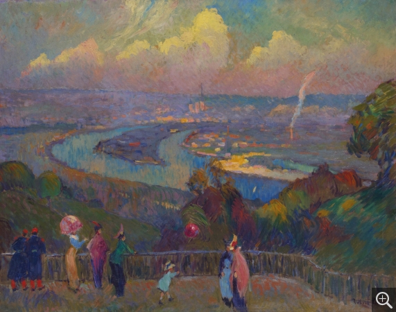 Robert Antoine PINCHON (1886-1943), Rouen, La Seine, vue depuis les hauteurs de Caudebec, huile sur toile, 73,7 x 92,4 cm. © Droits réservés