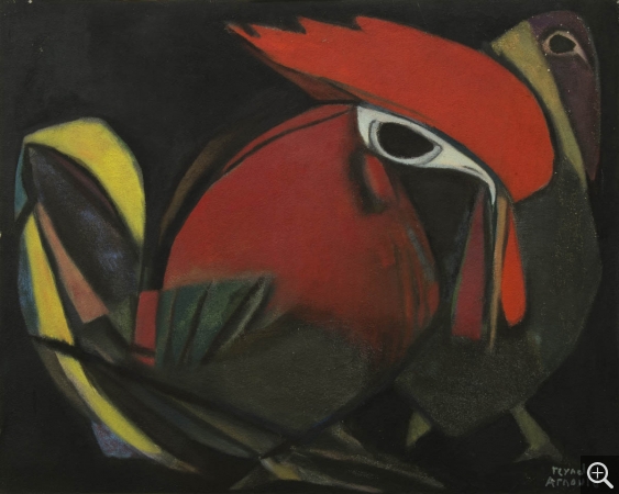 Reynold ARNOULD (1919-1980), Le Coq, 1953, huile sur toile, 66 x 81,5 cm. Le Havre, musée d'art moderne André Malraux, achat de la Ville, 1954. © 2015 MuMa Le Havre / Charles Maslard