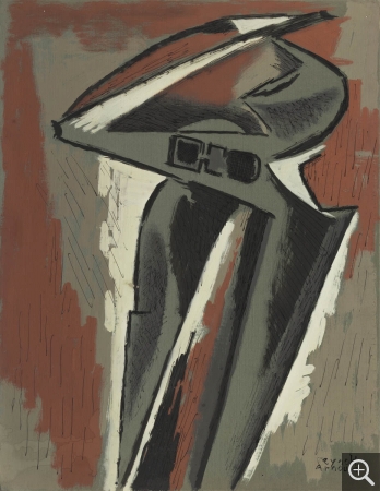 Reynold ARNOULD (1919-1980), Tenaille, circa 1958-1959, encre et gouache sur papier vélin, 67 x 61,1 cm. Le Havre, musée d’art moderne André Malraux, don Marthe Arnould, 1981. © 2015 MuMa Le Havre / Charles Maslard