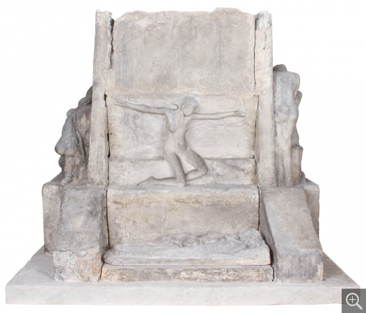 Albert BARTHOLOMÉ (1848-1928), Première maquette pour le Monument aux morts du père Lachaise, 1892-1893, plâtre, 85,5 x 98,5 x 84 cm. © MuMa Le Havre / Charles Maslard
