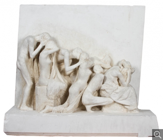 Albert BARTHOLOMÉ (1848-1928), Seconde maquette pour le Monument aux morts - Bas-relief gauche, ca. 1895, plâtre, 95 x 110 x 48 cm. © MuMa Le Havre / Charles Maslard