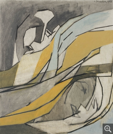 BEAUDIN André (1895-1979), La Plage , 1959 , huile sur toile, 45,5 x 38 cm. Le Havre, musée d’art moderne André Malraux, achat de la ville en 1964. © 2005 MuMa Le Havre / Florian Kleinefenn © ADAGP, Paris 2020