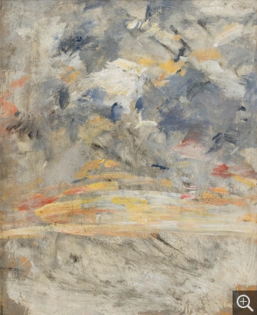 Eugène BOUDIN (1824-1898), Ciel au couchant, ca. 1888-1895, oil on wood, 27 x 22 cm. © MuMa Le Havre / Florian Kleinefenn